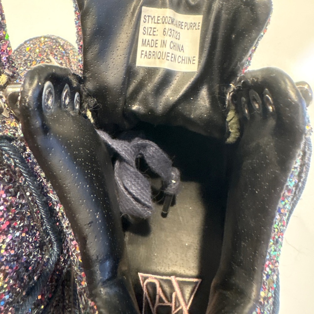 YRU Sparkle Black Multicolor Sneakers - Picture 2 of 9